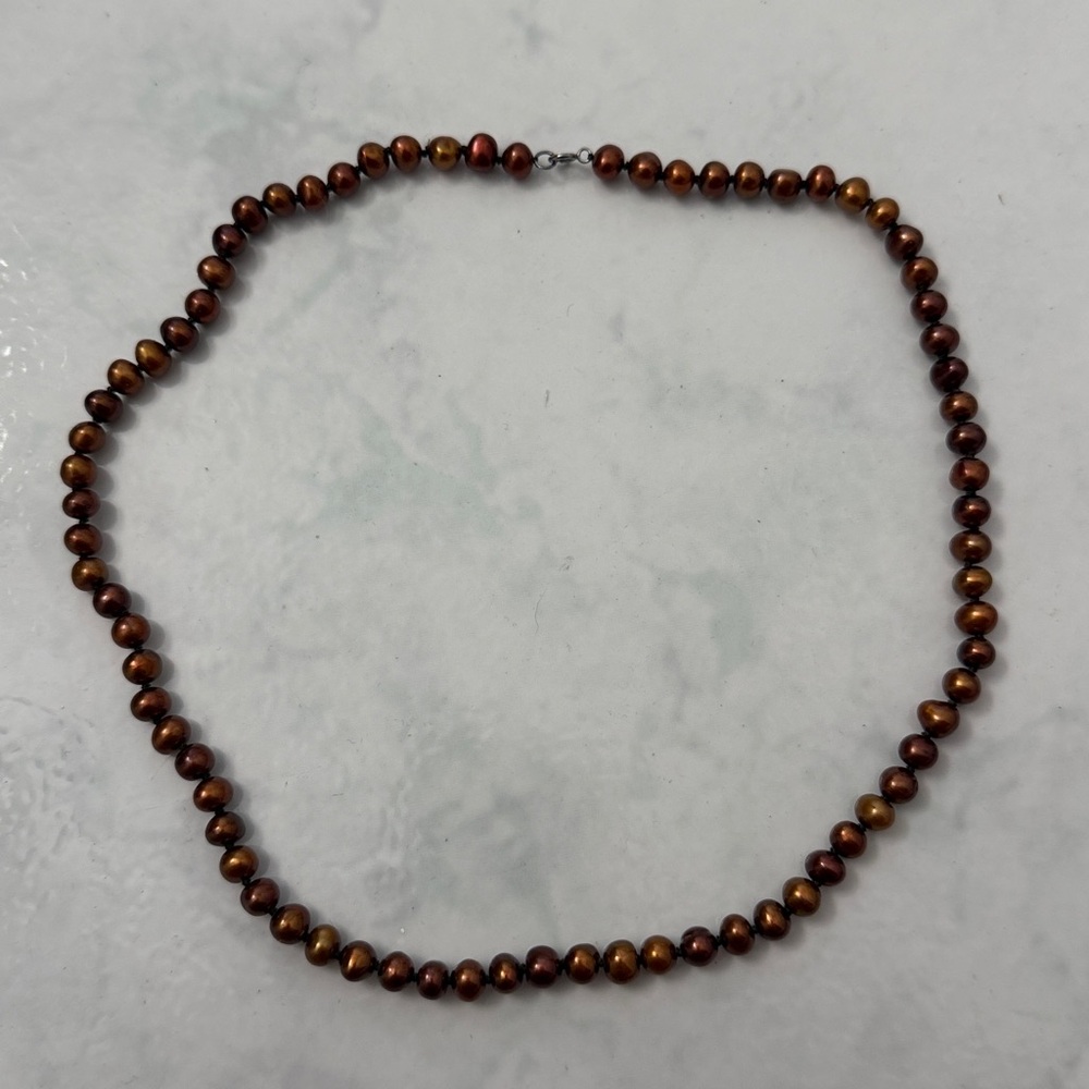 Elegant Brown Beaded Necklace